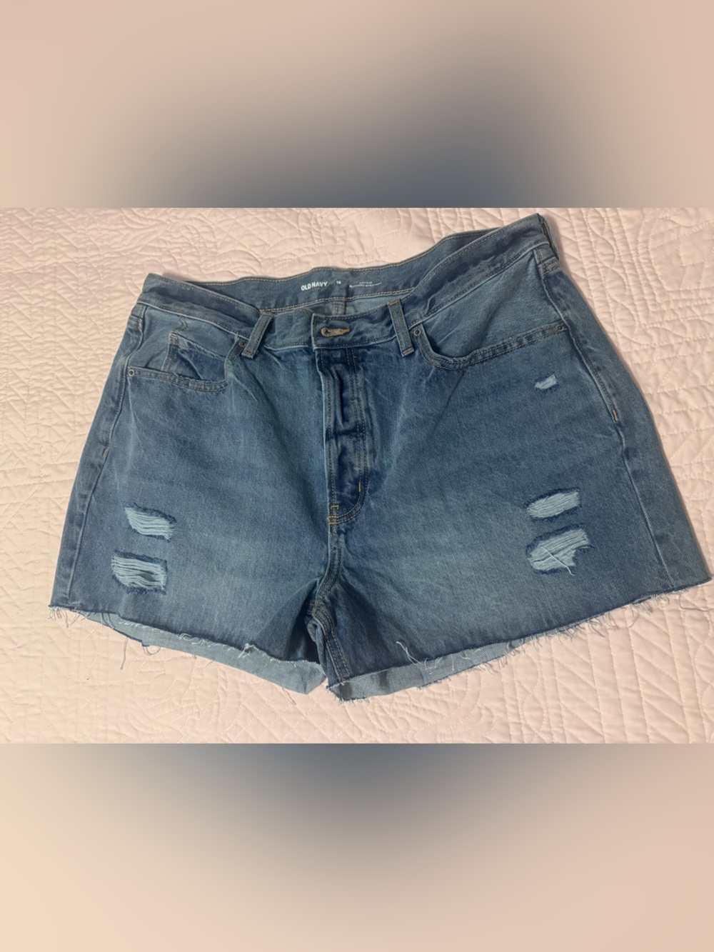 Old Navy Distressed Denim Shorts - Light Blue
